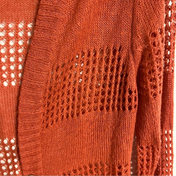 Women’s MUDD Long Sleeve Long Cardigan Duster Y2K 90s Size Medium Dark Orange - Picture 2 of 8